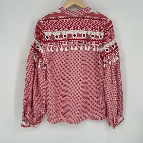 Dodo Bar Or Nathaniel top Tassel‎ Grommet Blouse Valentines Day - Picture 11 of 16
